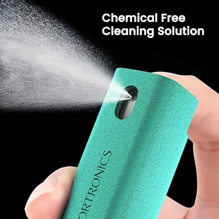 Portronics Swipe 2 Screen Cleaner & Duster with Refillable Spray Bottle, Plush Micro Fiber Duster, Chemical Free for Monitors & Laptop Screen, Smartphones & Tablets(Green)