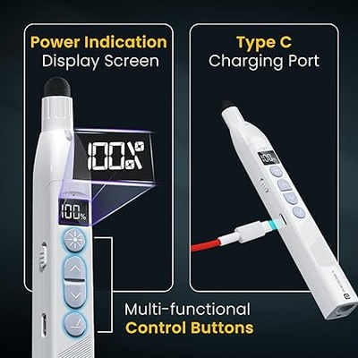 Portronics SlideMate 2 Wireless Presenter Remote with Rechargeable Battery, Slide Changer Buttons, USB Receiver, Telescopic Extendable Pointer Stylus, Presentation Pen for Laptops & PC (White)