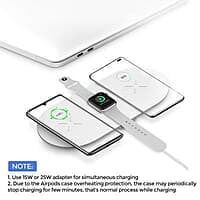 Wireless 3-in-1 Charging Mat ,Compatible with iPhoneX/iPhone8 Plus/iPhone8 Samsung Phone: Note8/S8 Plus/S8/S7 And Apple Watches (White)