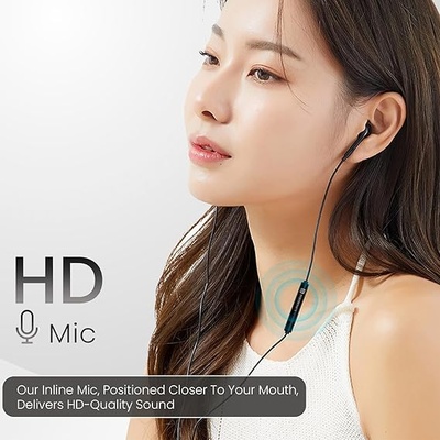 Portronics Conch Theta C in Ear Type C Wired Earphones with in Line HD Mic, Powerful Audio, 14.2mm Driver, Unique Earbuds Design, TPE Anti Tangle Wire, in line Controls, Wide Compatibility