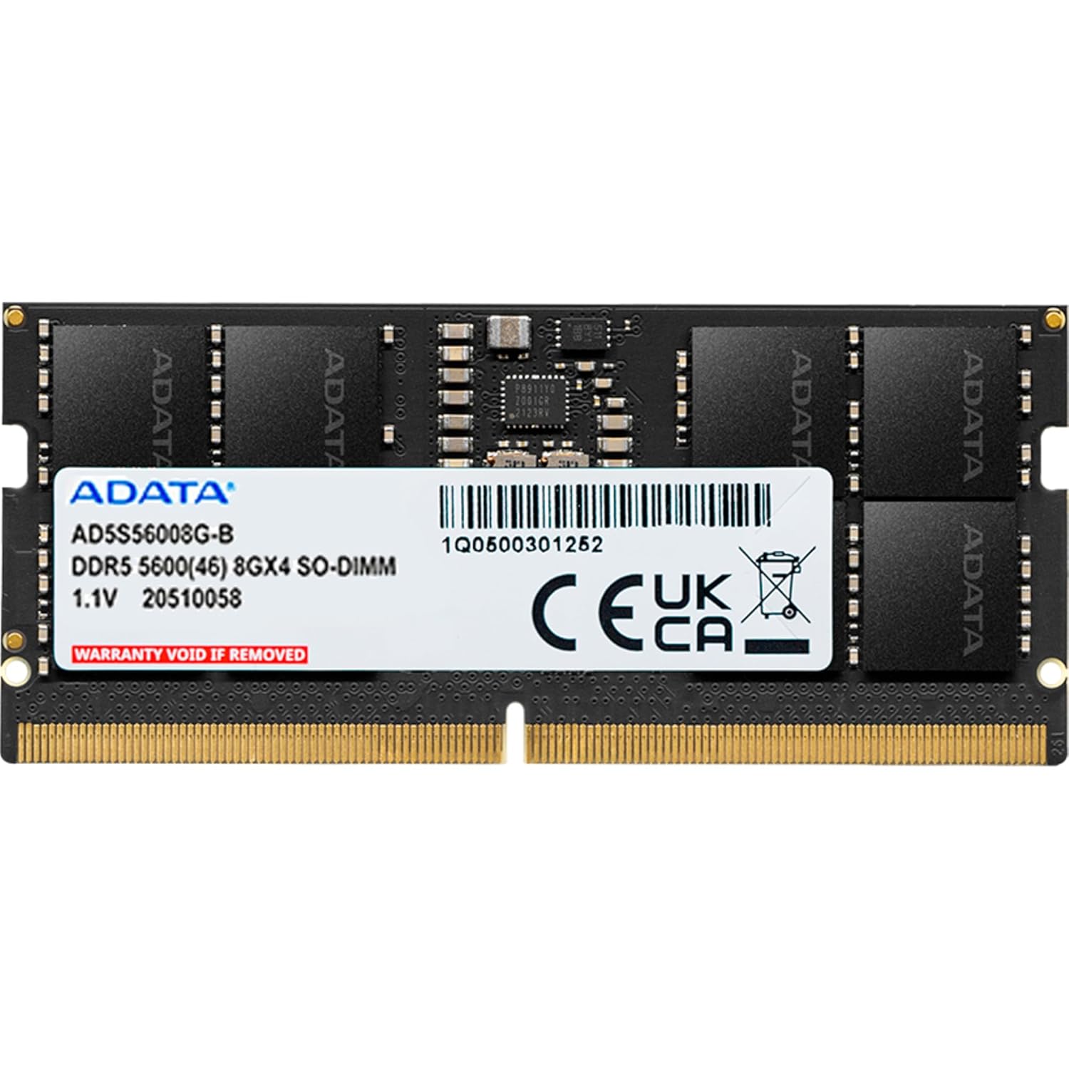 ADATA Premier (SO-DIMM) DDR5 Laptop Memory, Single RAM Module, Supports Intel & AMD Latest CPU, Intel XMP & AMD Expo, Built in PMIC, On Die ECC, Low Voltage, More Bandwidth-Without Heat Sink