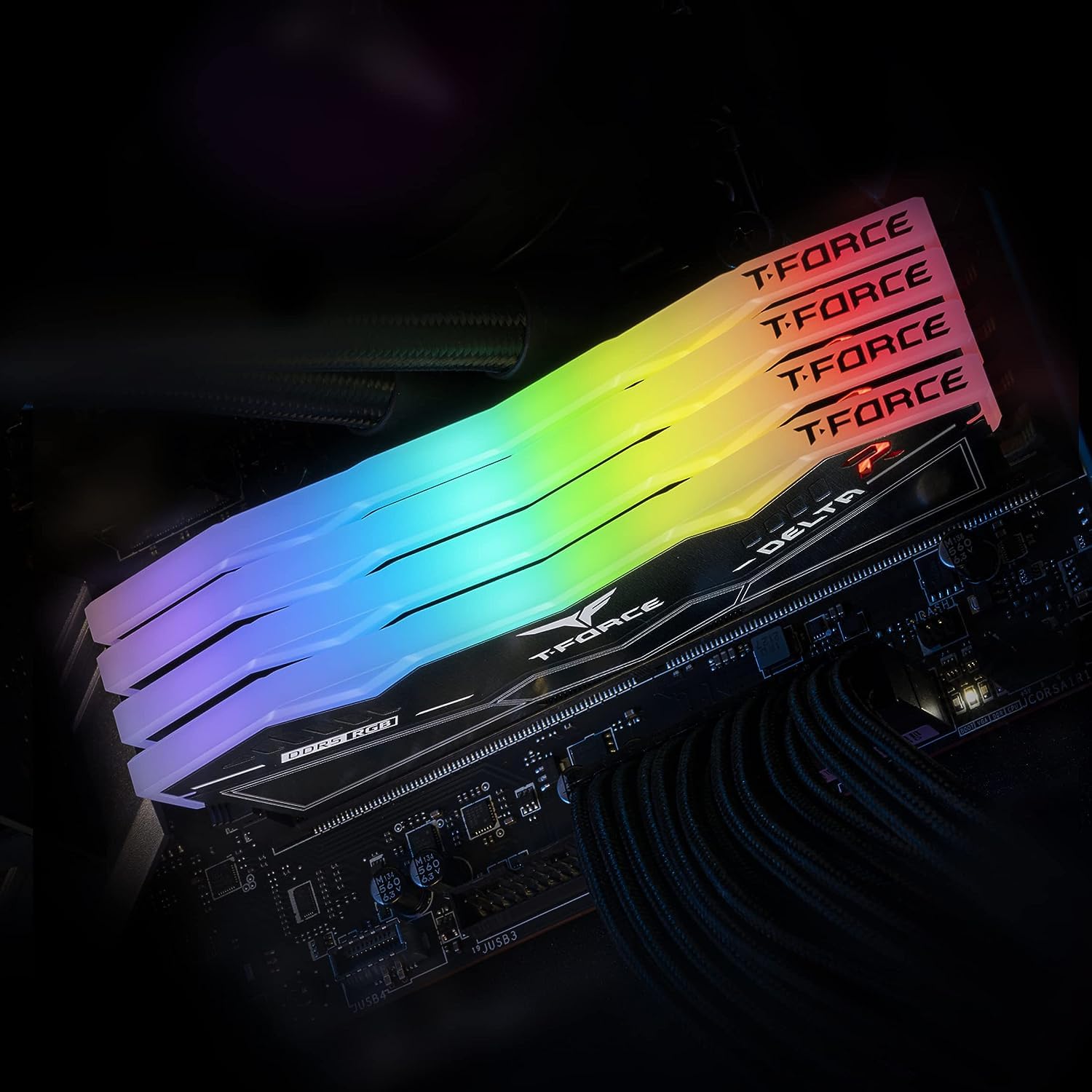 TeamGroup T-Force Delta RGB DDR5 RAM Kit, Desktop Gaming Memory, Metal Heatsink, ARGB Sync, ECC, XMP 3.0/EXPO, For Intel/AMD CPU, High Performance Low Latency