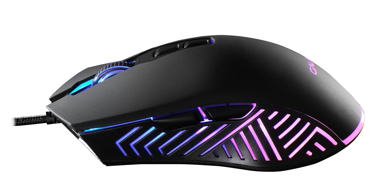 GALAX Slider-03 USB Wired Gaming Mouse | 7 Programmable Buttons | Customizable RGB Lights | Ergonomic Design | 7200 DPI Gaming Grade Sensor | 1.5m Braided Cable | 16.8mn Color, Light Weight - Black