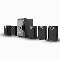 "Philips TAV7587 5.1 Channel 100W Bluetooth Multimedia Speaker System – 5x15W Satellite Speakers, USB, AUX, FM, Remote Control (Black)"