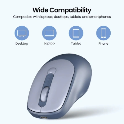 Portronics Toad 7 Wireless Mouse, Bluetooth 5.3V & 2.4 GHz Wireless, Adjust Sensitivity Upto 3200 DPI, Rechargeable Built in Battery