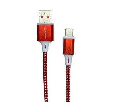 Champion 65W SuperVOOC Type-C Data Sync & Fast Charging Cable , Compatible with Samsung, Mi, Realme, Oppo, Vivo, OnePlus, Nothing Devices, Braided, 100cm (Red)