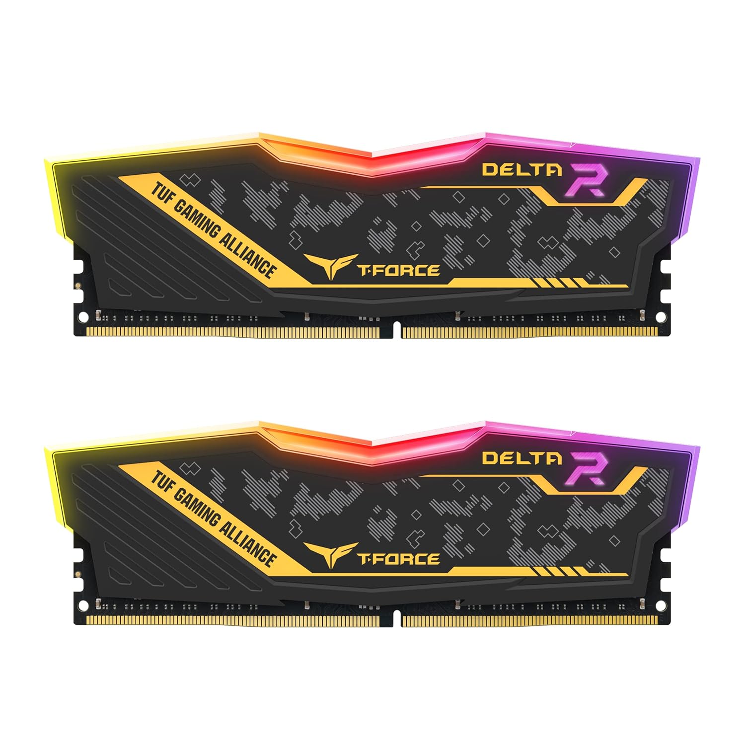 TeamGroup T-Force Delta TUF DDR4 RAM Kit, Desktop Gaming Memory, Metal Heatsink, ARGB Sync, XMP 2.0, for Intel/AMD CPU, High Performance Low Latency Module