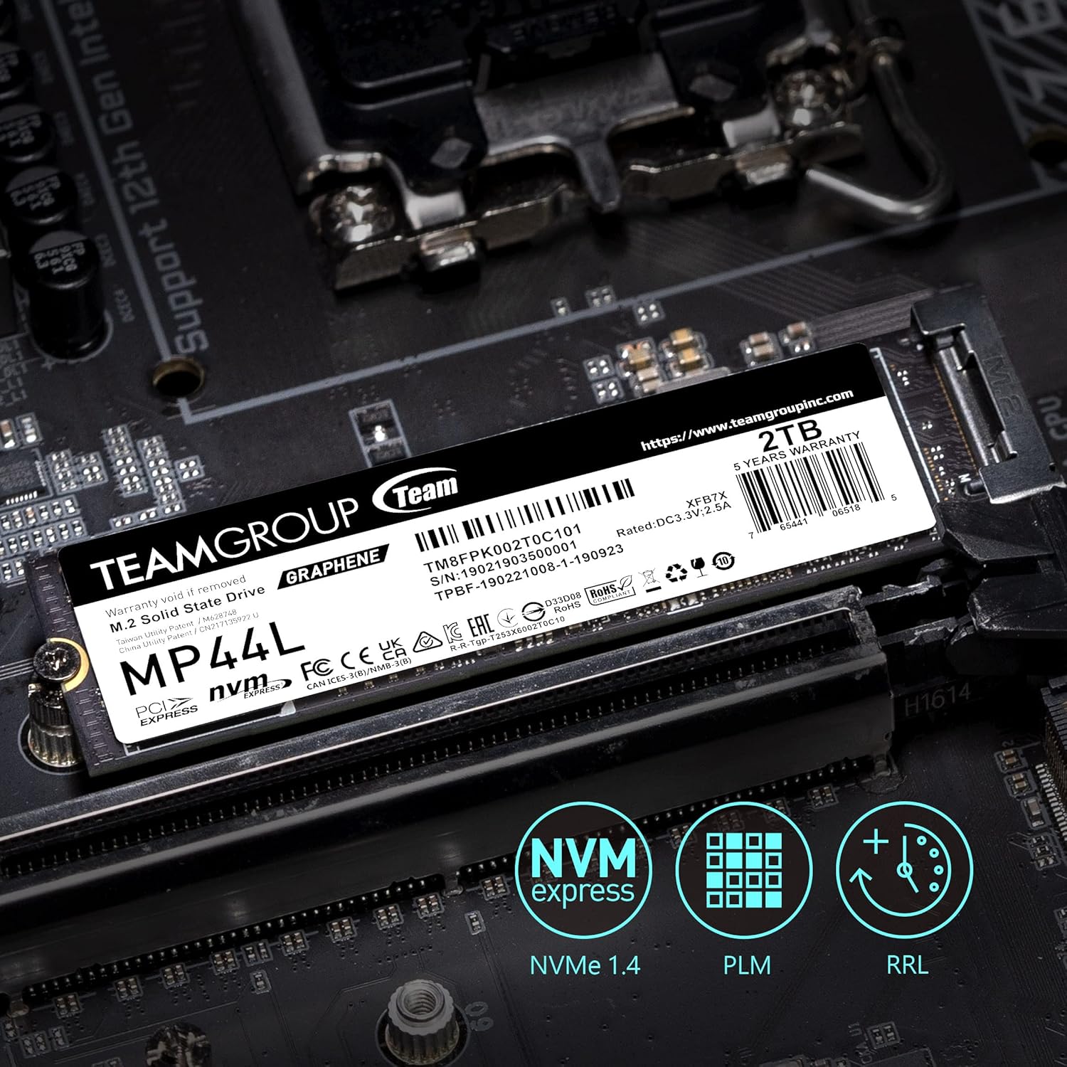 TeamGroup MP44L SLC Cache NVMe 1.4 PCIe Gen 4x4 M.2 2280 Laptop&Desktop SSD