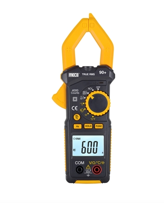 Meco 90+ TRMS 3-3/4 Digit 4000 Count 600A AC Autoranging Digital Clampmeter with Temperature & Frequency