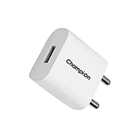 Champion 12W 5V/2.4A DC Single USB Port Mobile Charger | Wall Adapter for Android & USB Devices (White)