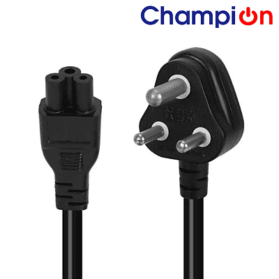 Power Cord Cable 3 pin to 2 Pin Laptop Adapter Camera Printer Charger 1.5 Mtr (Black)