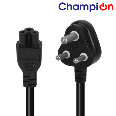 Power Cord Cable 3 pin to 2 Pin Laptop Adapter Camera Printer Charger 1.5 Mtr (Black)