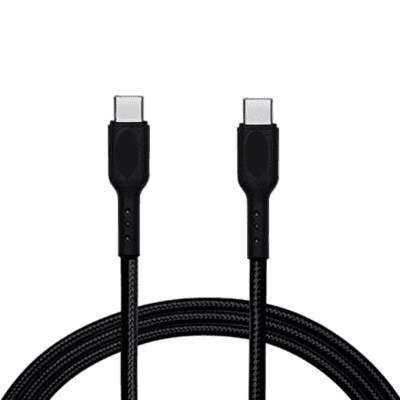 Champion Type-C to Type C 35W Braided Data Sync & Charging Cable for all Android & Type-C Devices (Black) - 1 Meter