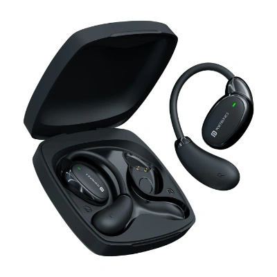 Portronics Harmonics Twins 31 Over Ear OWS Smart Wireless Earbuds with HD Mic, Secure & Flexible Earhook, Touch Control, 24 Hrs Playtime, Music/Gaming Mode, BT 5.4V, Light Weight