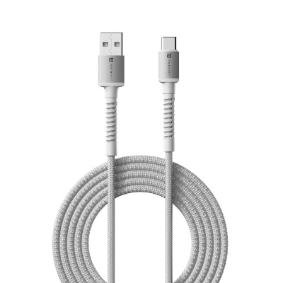 Portronics Konnect X 3A Unbreakable Nylon Braided USB to Type C Fast Charging Cable 2M Long, Supports All Type C Smartphones and Devices