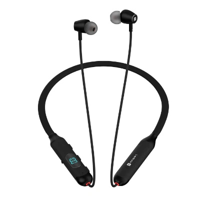 Portronics Harmonics Z8 Bluetooth Earphones - 40H Playback, Magnetic, LED Display, IPX4, Fast Charging (Black)