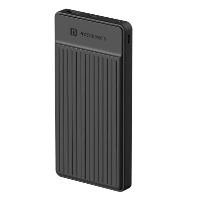 Portronics Luxcell B12 10,000mAh 12W Power Bank, Ultra Slim Power Bank with USB-A Output Port & Dual Input Ports (Micro & Type C) | BIS Certified |Type C Cable Included|Made in India