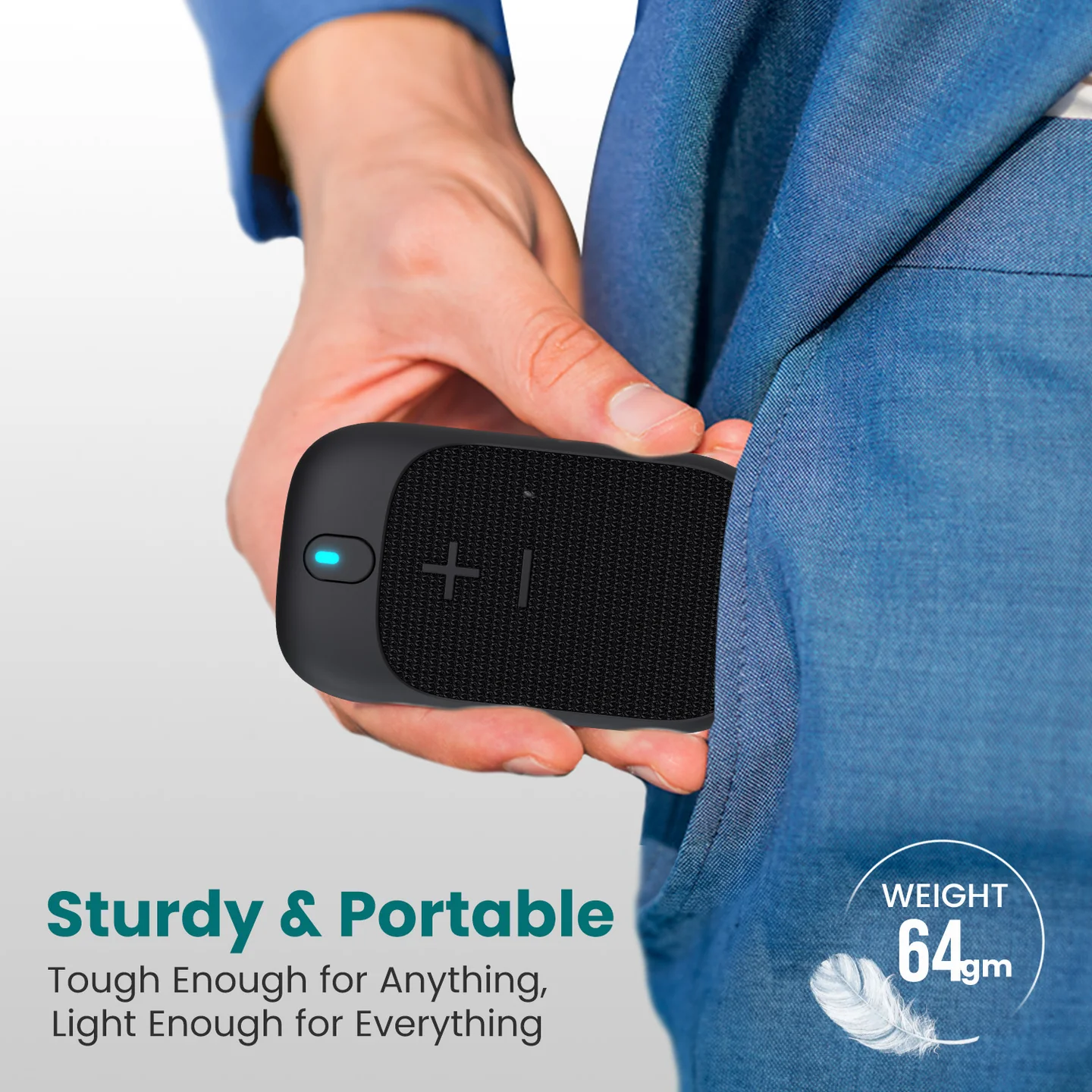 Portronics Talk Four 2W Wearable Bluetooth Speaker with Mic, Portable Speaker with Microphone