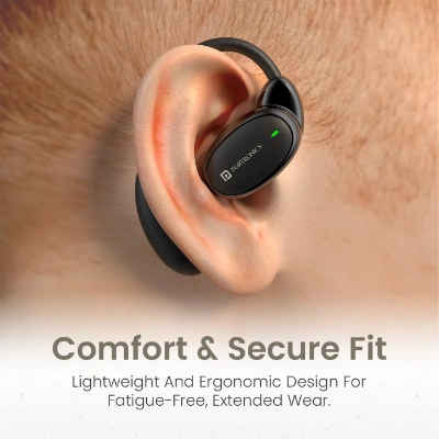 Portronics Harmonics Twins 31 Over Ear OWS Smart Wireless Earbuds with HD Mic, Secure & Flexible Earhook, Touch Control, 24 Hrs Playtime, Music/Gaming Mode, BT 5.4V, Light Weight