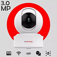 CP PLUS CP-E31A 3 MP Wi-Fi PT 360° View | 2 Way Talk | Night Vision | Motion Detect CCTV Home Security Camera (White)