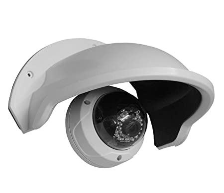 CCTV Camera Shade/Cap - Protect CCTV Cameras from Rain,Sun,Weather and Birds (White)