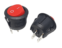 SPST ON-OFF Round Rocker Switch Without Indicator Red