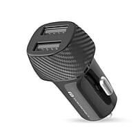 Portronics Car Power 5 Car Charger POR-1345 with Dual USB Port 12W Total Output (Black)