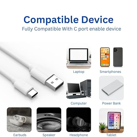 USB Cable for Power Banks, Headphones,Neckband and Other USB Devices (30cm) - 2.4A