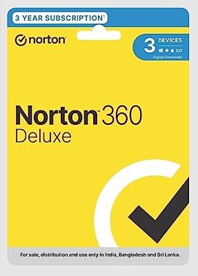 Norton 360 Standard |3 User 3 Year|Total Security for PC, Mac, Android or iOS | PC Cloud Back Up