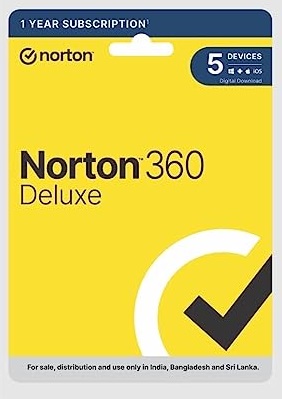 Norton 360 Deluxe |5 Users 1 Year|Total Security for PC, Mac, Android or iOS | PC Cloud Back Up