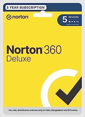 Norton 360 Deluxe |5 Users 3 Year|Total Security for PC, Mac, Android or iOS | PC Cloud Back Up