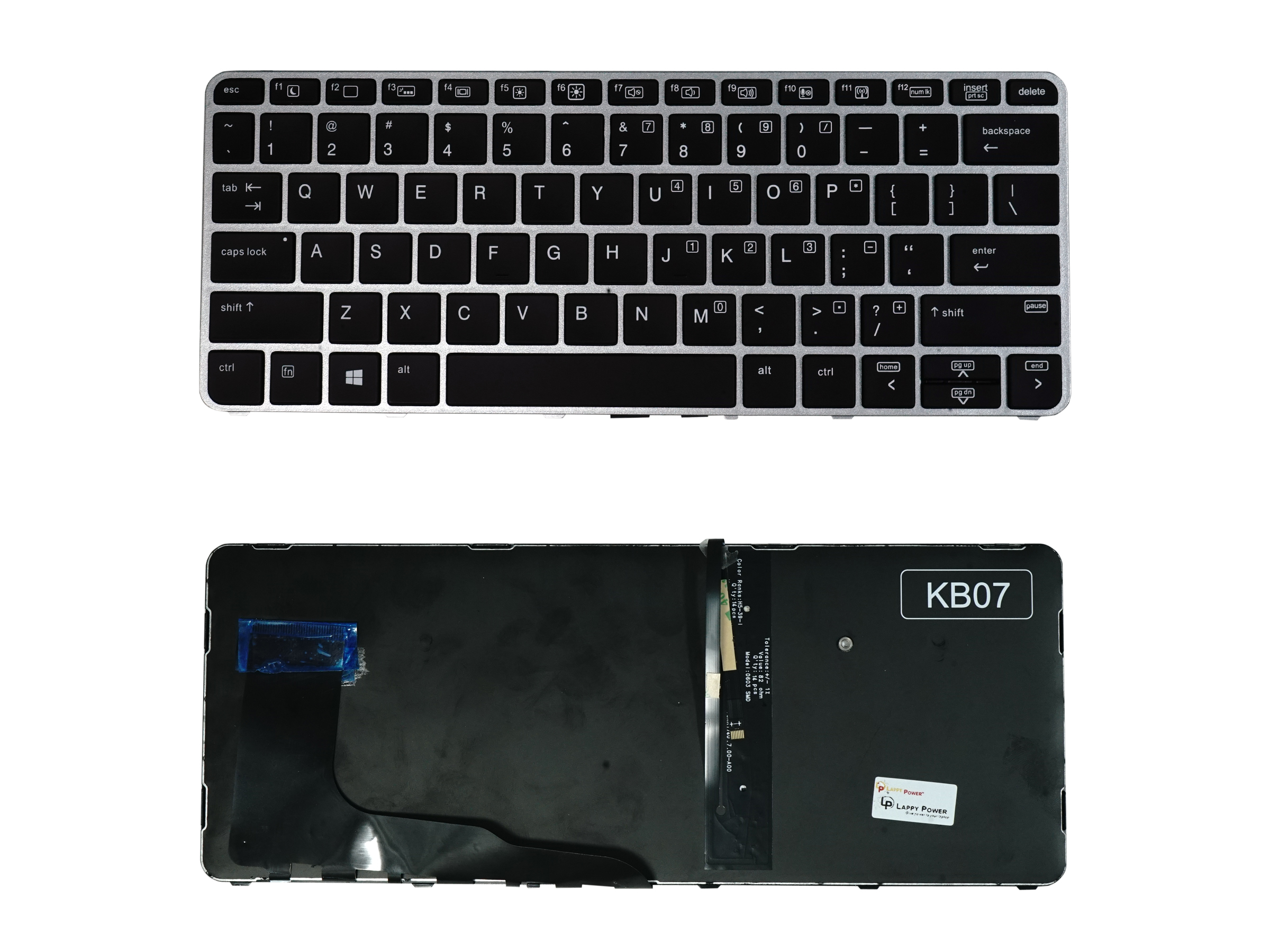 HP 820 G3 Keyboard Replacement Backlight Without Mouse