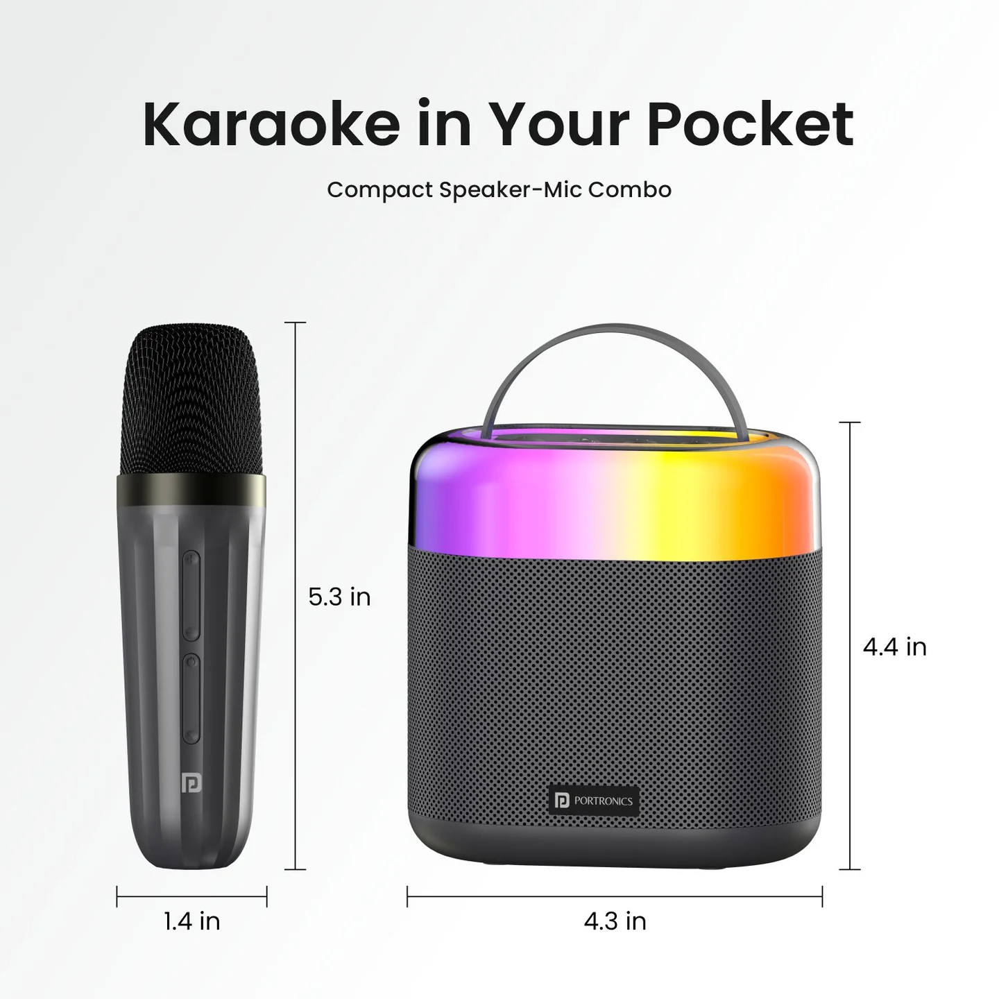 Portronics Dash 3 16W Bluetooth Speaker with Wireless Karaoke