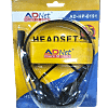 AD-301 Multimedia Headset with Microphone Black