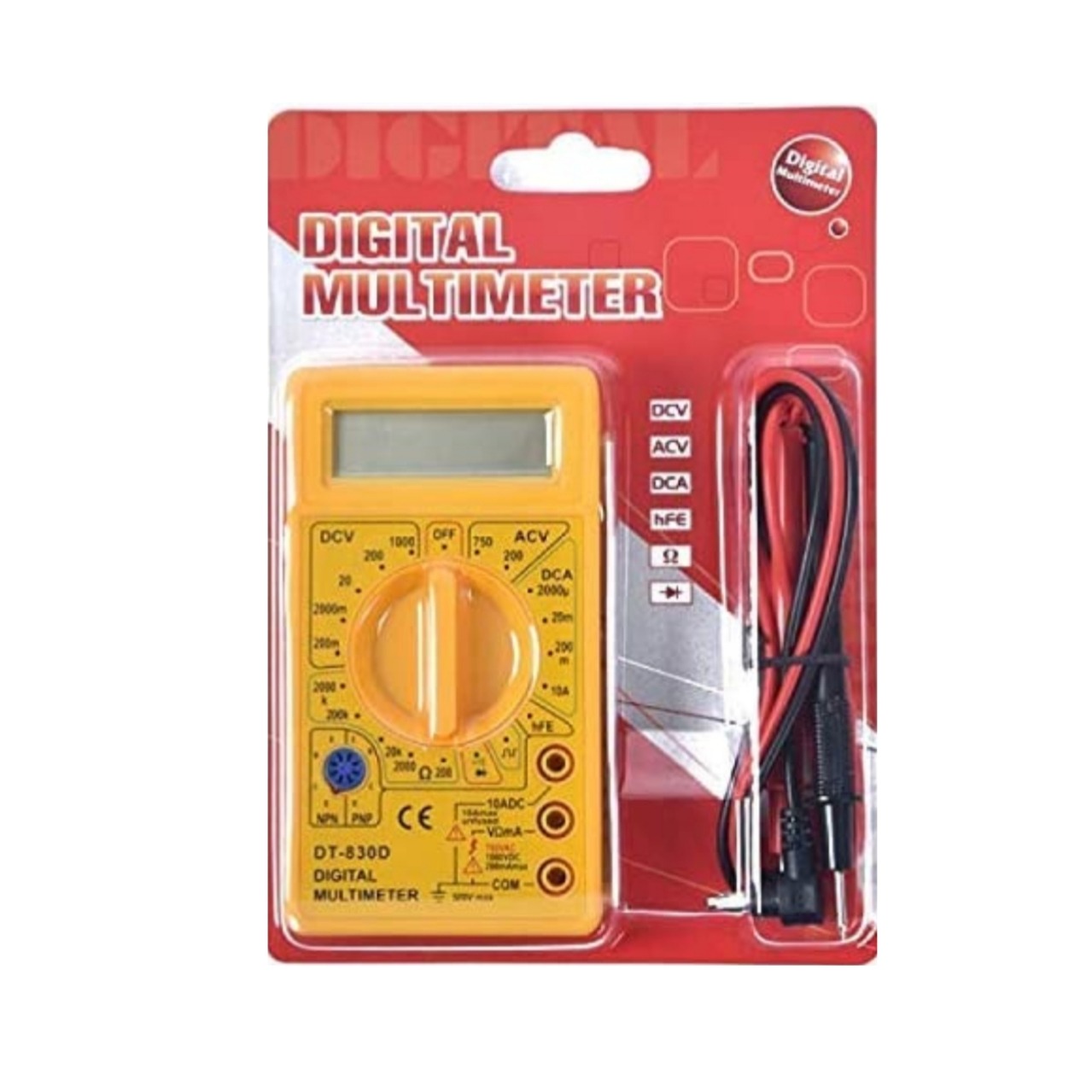 LCD Display Digital Multimeter ,Accurate Voltage & Current Testing, Compatible for Home, Lab & Industrial Use (Yellow)