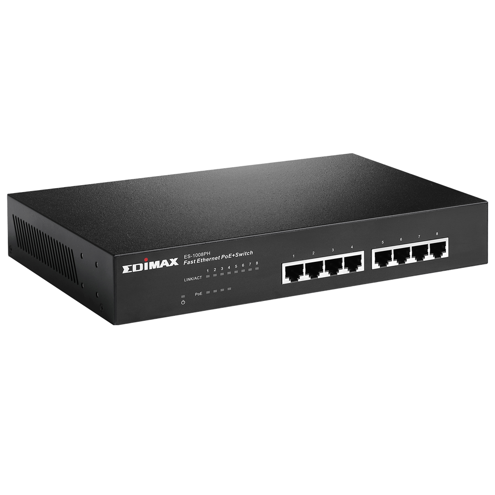 Edimax ES-1008PH Long Range 8-Port Fast Ethernet Switch With 4 PoE+ Ports