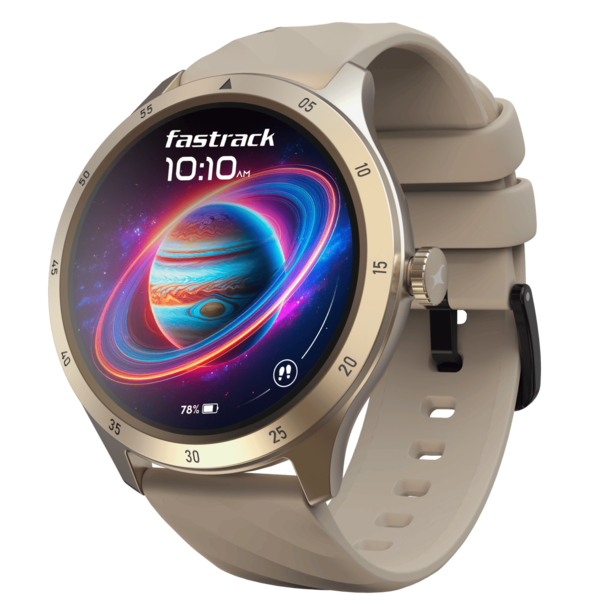 Fastrack Jupitor R2 Smart Watch, 1.38” (3.50 cm)TFT Display, 240 * 240 Pixel Resolution, SingleSync BT Calling, AI Voice Assistant, 100+ Sports Modes & Smartwatch Faces,Upto 5 Day Battery, IP68 (Beige