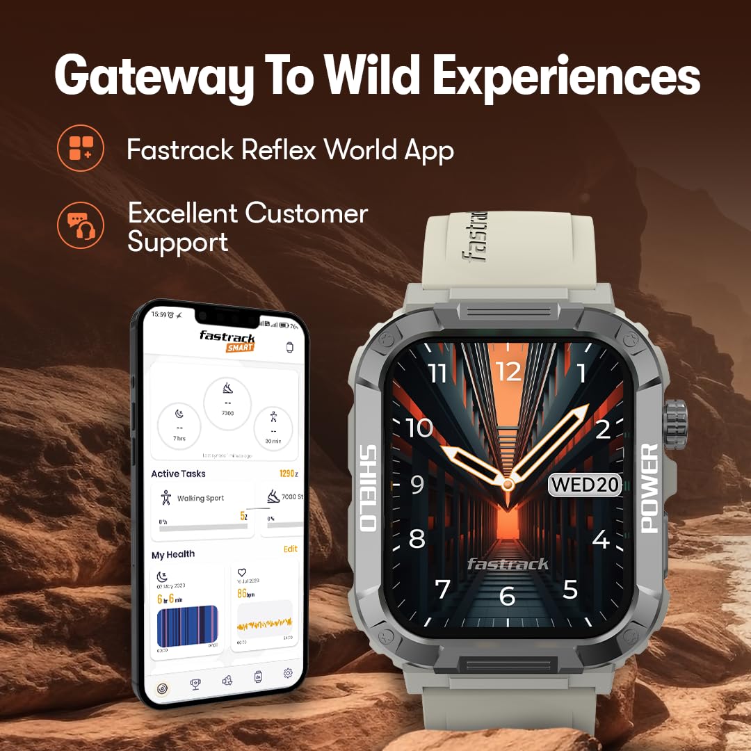 Fastrack Limitless Valor Rugged Smartwatch (4.85cm) 1.91" UltraVU Display, BT Calling, 100+ Sports Modes