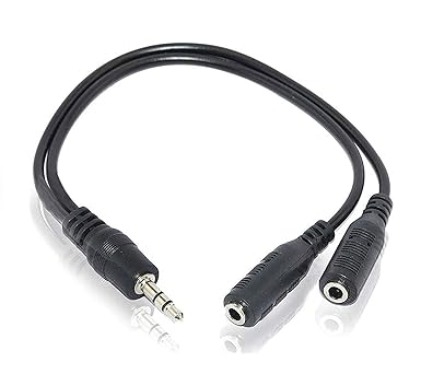 3.5mm Aux Jack 1 Male to 2 Female Stereo Headphone Earphone Jack Y Splitter Audio Jack Adapter Cable.