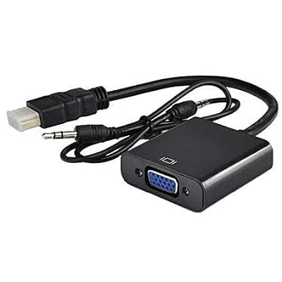 HDMI to VGA with Audio, Gold-Plated HDMI to VGA Adapter (Male to Female) for Computer, Desktop, Laptop, PC, Monitor, Projector, Full HDTV, Media Players, Xbox