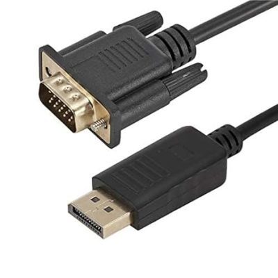 DisplayPort to VGA Adapter Converter Male to Male Gold-Plated Cord Cable For Monitor Projector Displays (1.5 Meter)