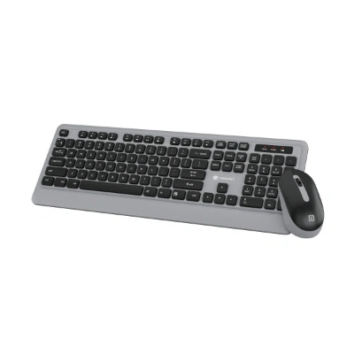 Portronics Key5 Combo Wireless Keyboard and Mouse Set with silent keystrokes, 1200 DPI optical tracking, and multimedia keys for PC, laptop, and USB devices.(grey)