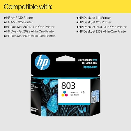 HP 803 Ink Cartridge For HP DeskJet All-in-One (2132, 2131, 2623, 2622, 2621), HP DeskJet (1112, 1111) Printers