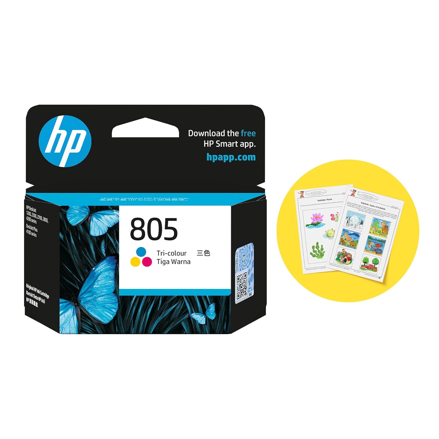 HP 805 Ink Cartridge Original Ink Cartridge for HW-HP DeskJet 2720 AiO Printer, HP DeskJet 2721 AiO Printer