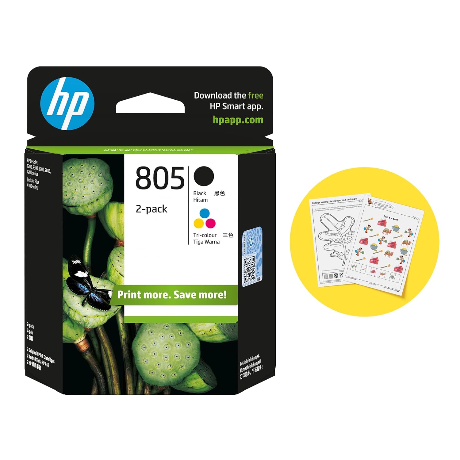 HP 805 Ink Cartridge Original Ink Cartridge for HW-HP DeskJet 2720 AiO Printer, HP DeskJet 2721 AiO Printer