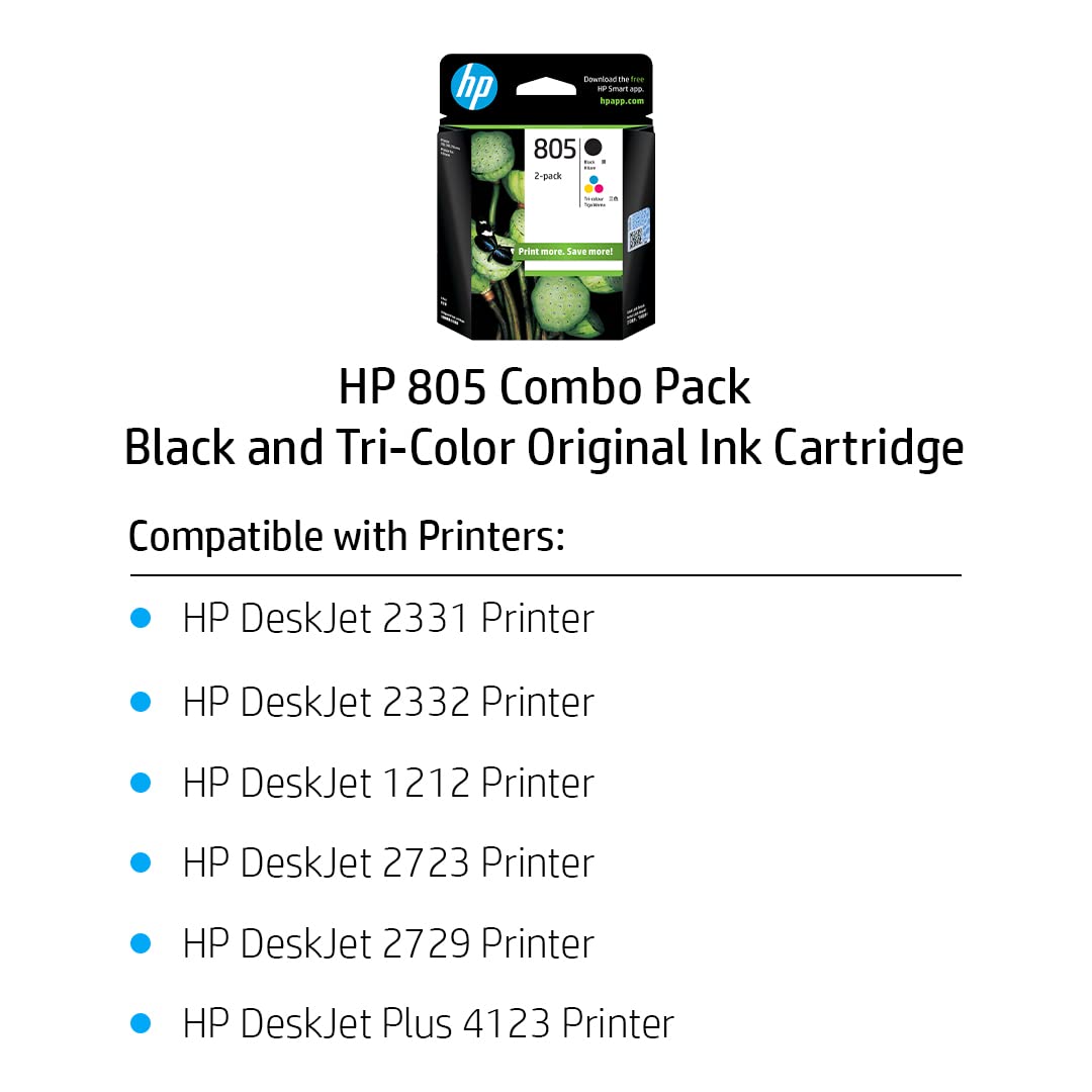 HP 805 Ink Cartridge Original Ink Cartridge for HW-HP DeskJet 2720 AiO Printer, HP DeskJet 2721 AiO Printer