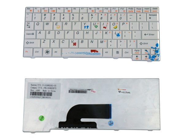 Laptop Keyboard Compatible for Lenovo S10-2 S10-2C S10-3C (WHITE)