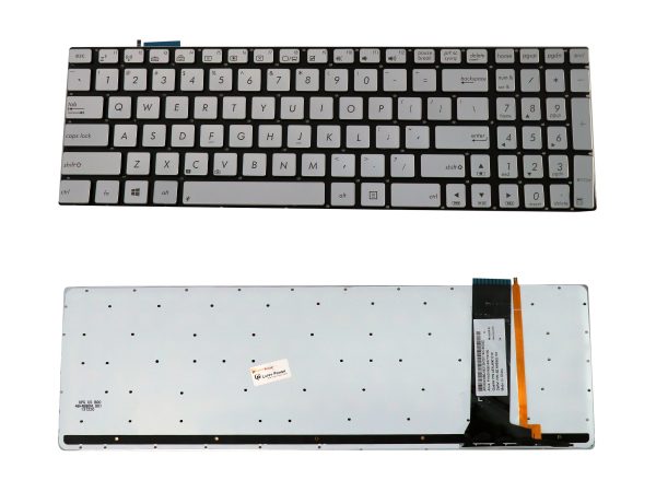 Laptop Keyboard Compatible for Asus N55 N55X N55S/N550J N55SF N55SL N75S N75SF N75SL -Series(SILVER)