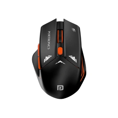 Portronics Vader Pro Wireless Gaming Mouse with 2.4 GHz Receiver, 6 Buttons, Thumb Support, High-Precision Tracking, Ergonomic Comfort, Adjustable Optical DPI for Laptop, PC, Mac