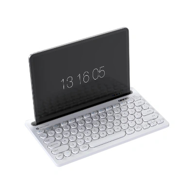 Portronics Bubble Dock Wireless Keyboard with Tablet Holder, Multi-Device Pairing, Rechargeable Battery,Dual Connectivity(2.4 GHz RF & Bluetooth 5.3v)